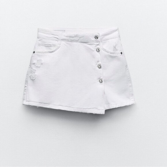 ZARA Z1975 WRAP DENIM SKORT - Picture 1 of 3